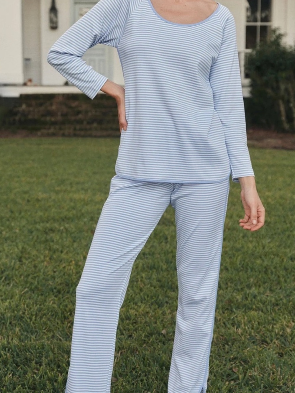 LAKE Blue Stripe Women's Pajama Set